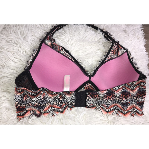 Victoria’s Secret Pink Lightly Lined Bralette Size Lg Aztec Geometric Print - Picture 4 of 6